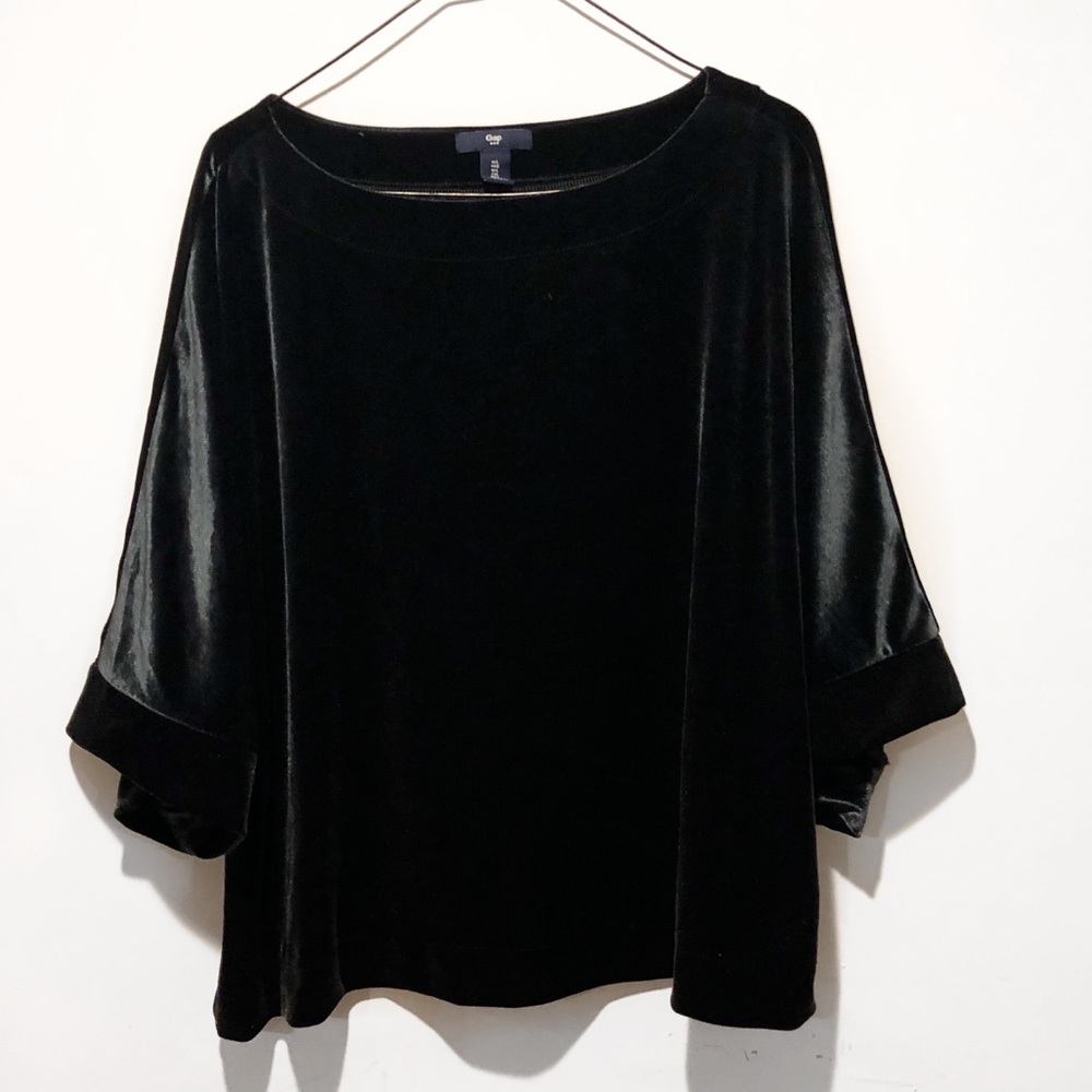 GAP Black Shimmer Velvet Top
